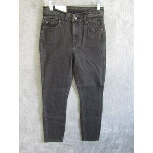 7 For All Mankind The High Waist Skinny Super Skinny Jeans Black Wash Size 29